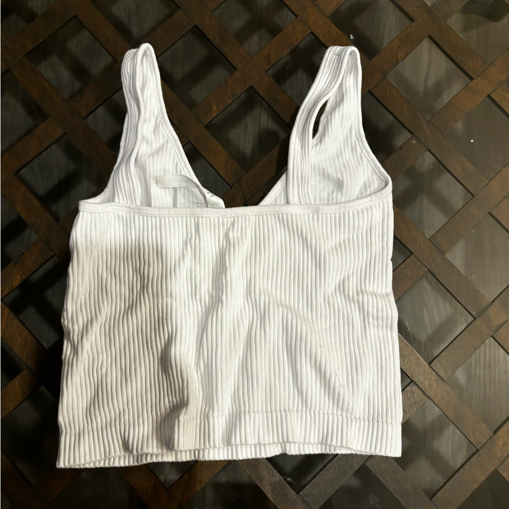 White V Neck Tank Top